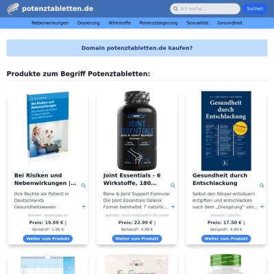 Screenshot potenztabletten.de