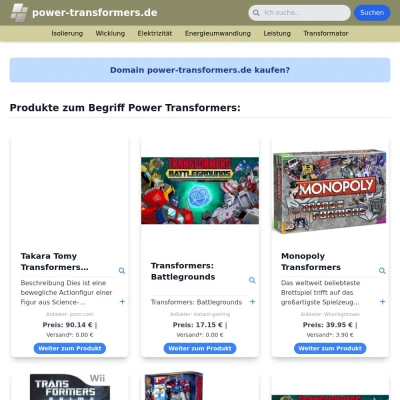 Screenshot power-transformers.de