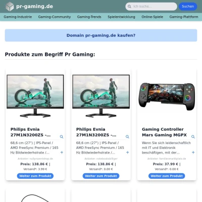 Screenshot pr-gaming.de