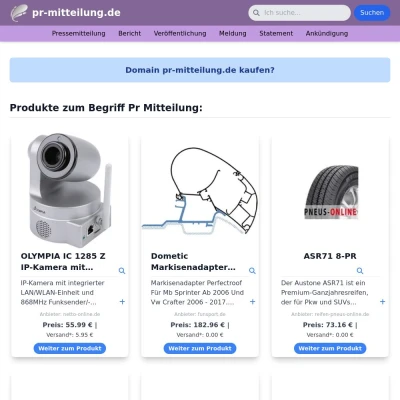 Screenshot pr-mitteilung.de