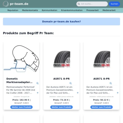 Screenshot pr-team.de