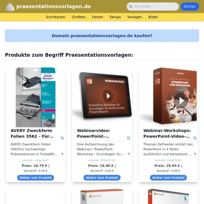 Screenshot praesentationsvorlagen.de