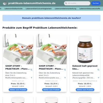 Screenshot praktikum-lebensmittelchemie.de