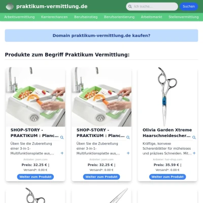 Screenshot praktikum-vermittlung.de