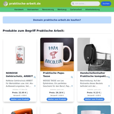 Screenshot praktische-arbeit.de