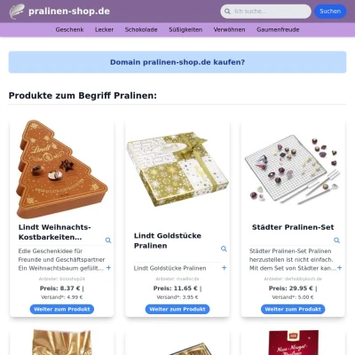 Screenshot pralinen-shop.de