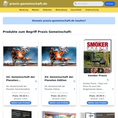 Screenshot praxis-gemeinschaft.de