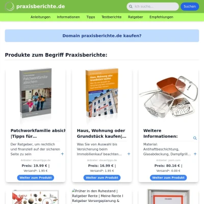 Screenshot praxisberichte.de