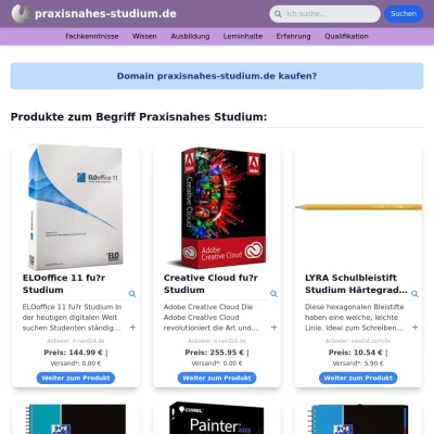 Screenshot praxisnahes-studium.de