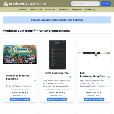 Screenshot praxiswertgutachten.de