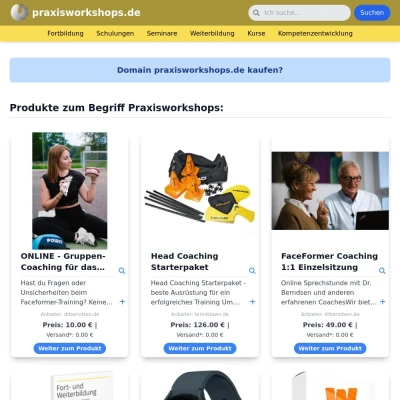 Screenshot praxisworkshops.de