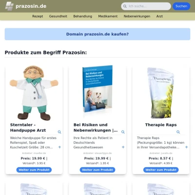 Screenshot prazosin.de