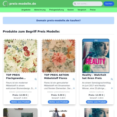 Screenshot preis-modelle.de