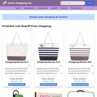 Screenshot preis-shopping.de