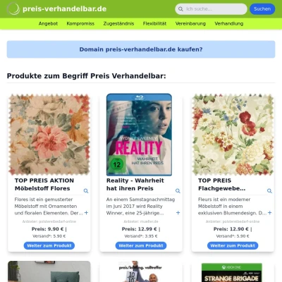Screenshot preis-verhandelbar.de