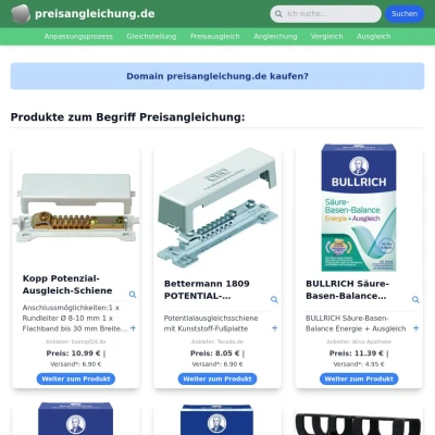 Screenshot preisangleichung.de