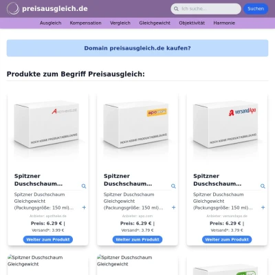 Screenshot preisausgleich.de