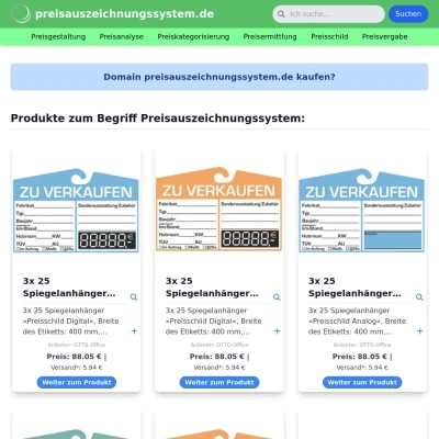 Screenshot preisauszeichnungssystem.de