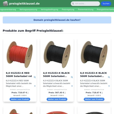 Screenshot preisgleitklausel.de