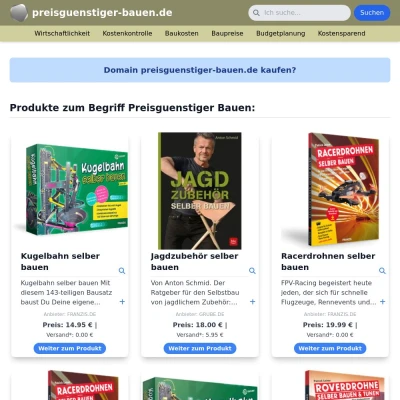 Screenshot preisguenstiger-bauen.de