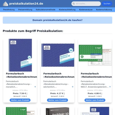 Screenshot preiskalkulation24.de