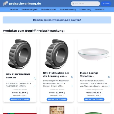 Screenshot preisschwankung.de