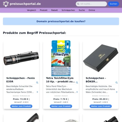 Screenshot preissuchportal.de