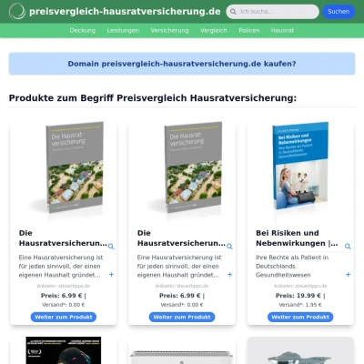 Screenshot preisvergleich-hausratversicherung.de