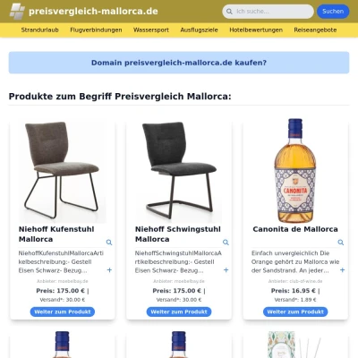 Screenshot preisvergleich-mallorca.de