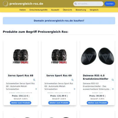 Screenshot preisvergleich-rss.de