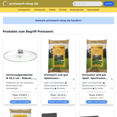 Screenshot preiswert-shop.de