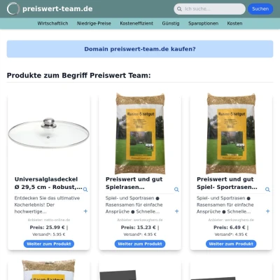Screenshot preiswert-team.de