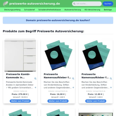 Screenshot preiswerte-autoversicherung.de