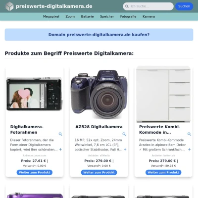 Screenshot preiswerte-digitalkamera.de