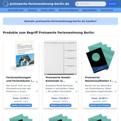 Screenshot preiswerte-ferienwohnung-berlin.de