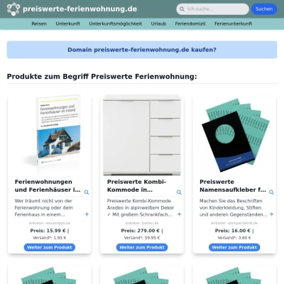 Screenshot preiswerte-ferienwohnung.de