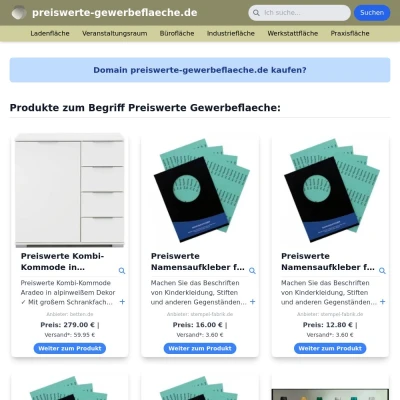 Screenshot preiswerte-gewerbeflaeche.de