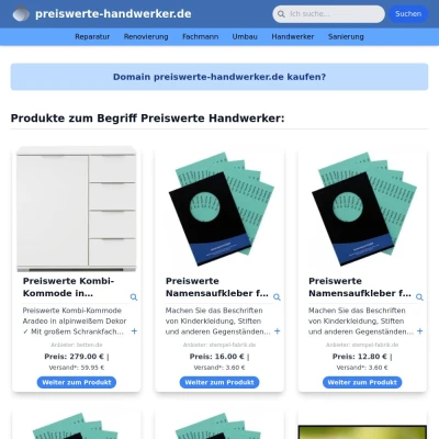 Screenshot preiswerte-handwerker.de