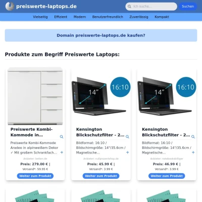 Screenshot preiswerte-laptops.de