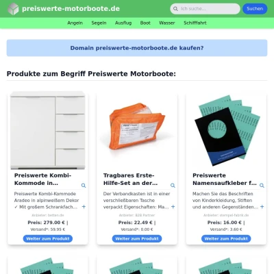 Screenshot preiswerte-motorboote.de