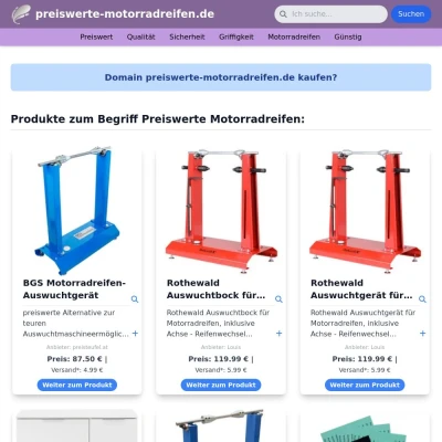 Screenshot preiswerte-motorradreifen.de