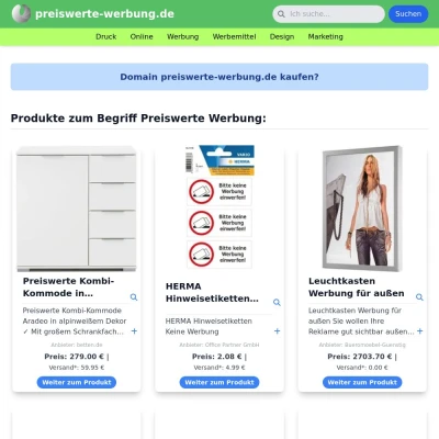 Screenshot preiswerte-werbung.de