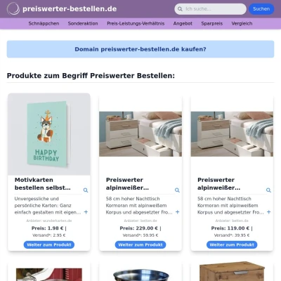 Screenshot preiswerter-bestellen.de