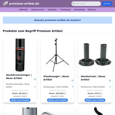 Screenshot premium-artikel.de