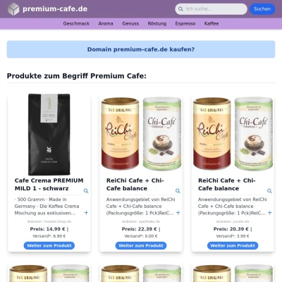 Screenshot premium-cafe.de