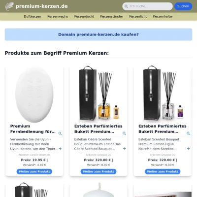 Screenshot premium-kerzen.de