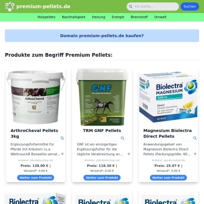 Screenshot premium-pellets.de