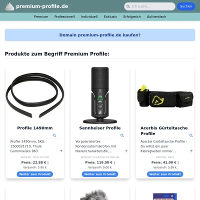 Screenshot premium-profile.de