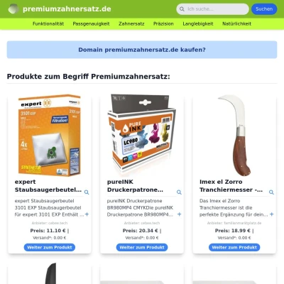 Screenshot premiumzahnersatz.de