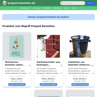 Screenshot prepaid-bestellen.de